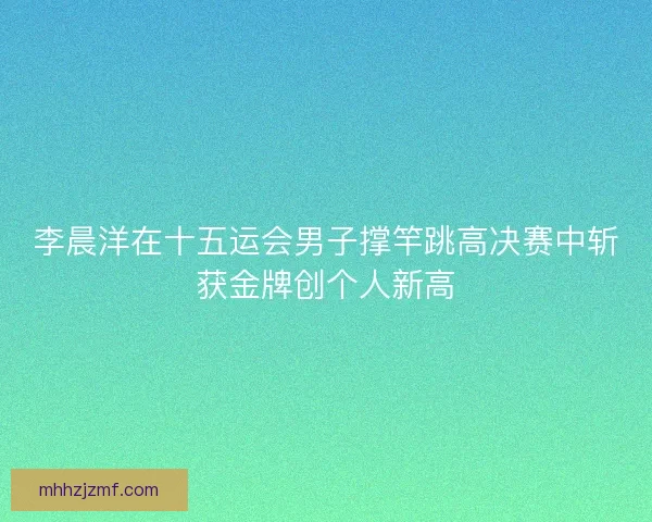 李晨洋在十五运会男子撑竿跳高决赛中斩获金牌创个人新高